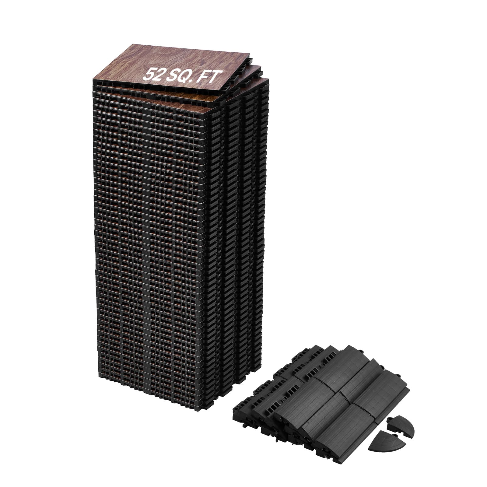 VEVOR - Dance Floor Tiles, 12.4 x 12.4 in 52 Piece Interlocking Dance Flooring, Portable Dance Practice Floor - Wood