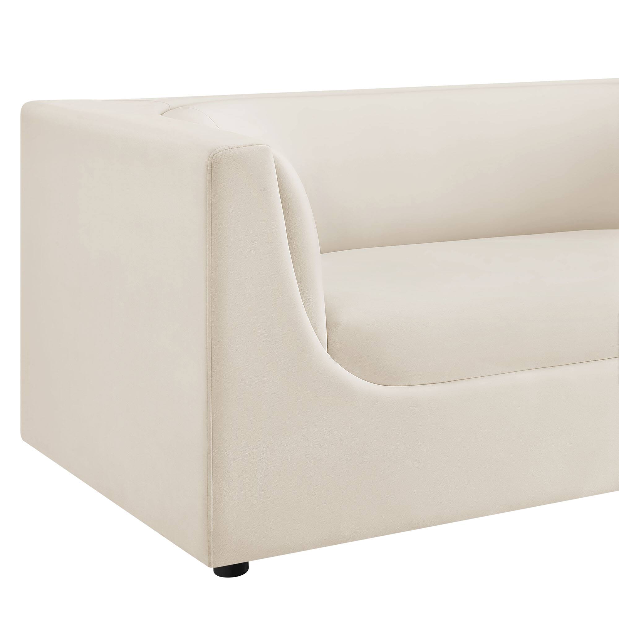 Alt View 6. Modway - Hilda 67" Curved Back Performance Velvet Loveseat by Modway - Alabaster.