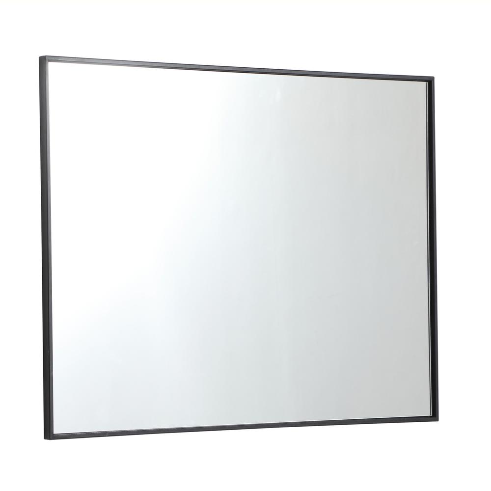 Alt View 2. Elegant Decor - Metal frame rectangle mirror 30 inch in Black - Black.