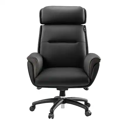 Front. Eureka Ergonomic - Microfiber Leather Executive Office Chair - Black.