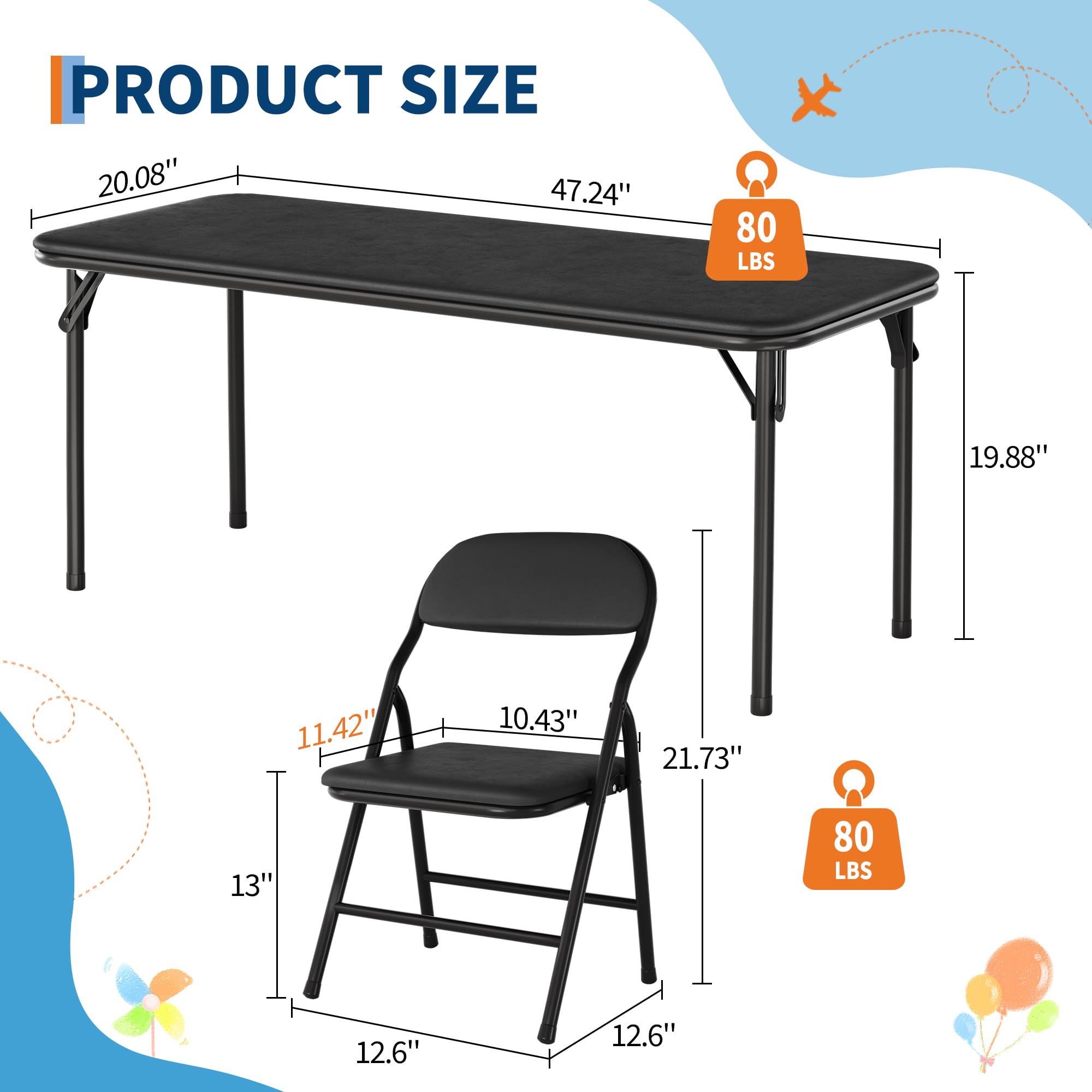 PRODUCT SIZE  
20.08" x 47.24" x 19.88"  
80 LBS  
11.42" x 10.43" x 13"  
21.73" x 12.6" x 12.6"