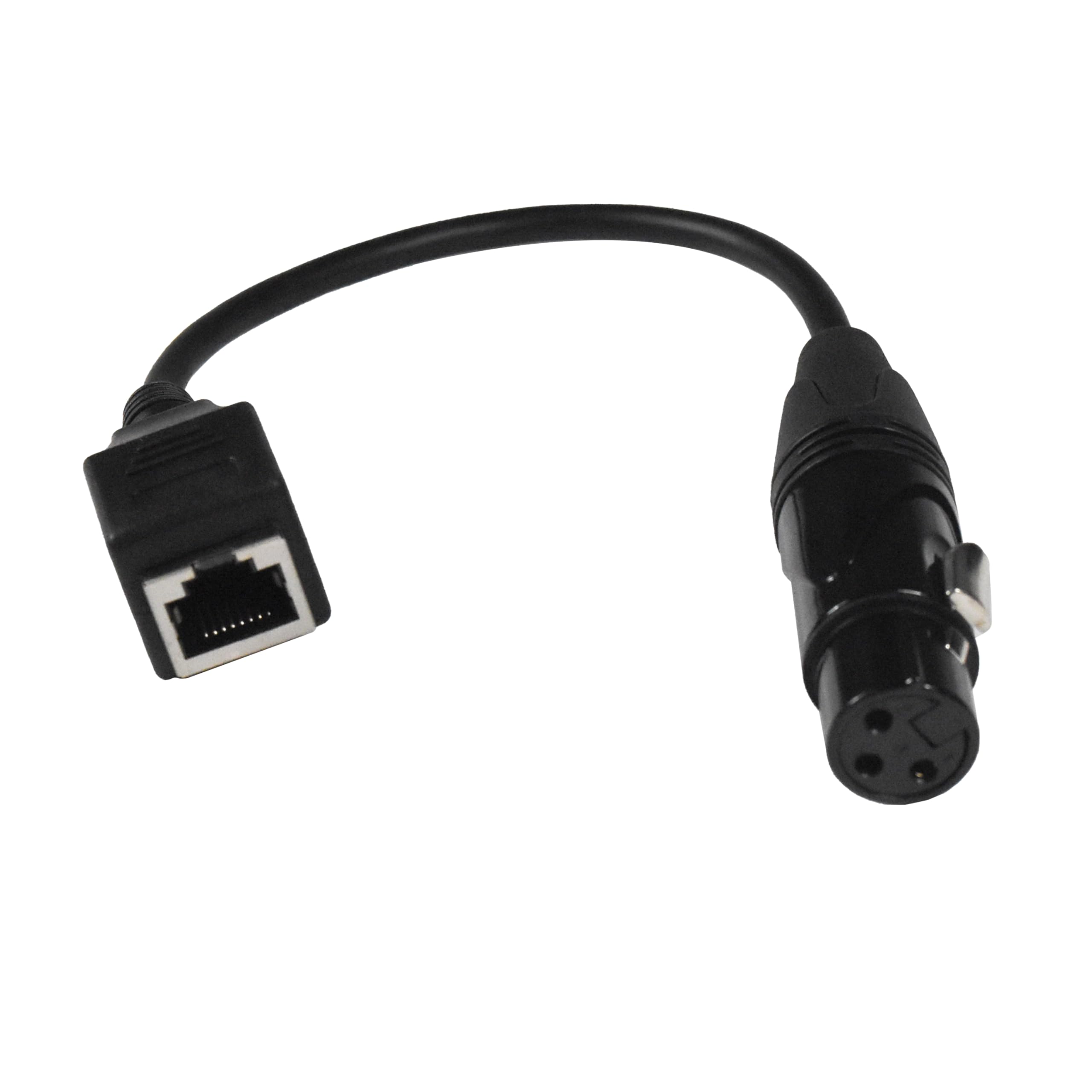 Alt View 5. HQRP - 2-Pack 3-Pin XLR Female to RJ45 DMX512 Adapter Cables, 8 in, Compatible with DMX-CON Controller Series - Black.