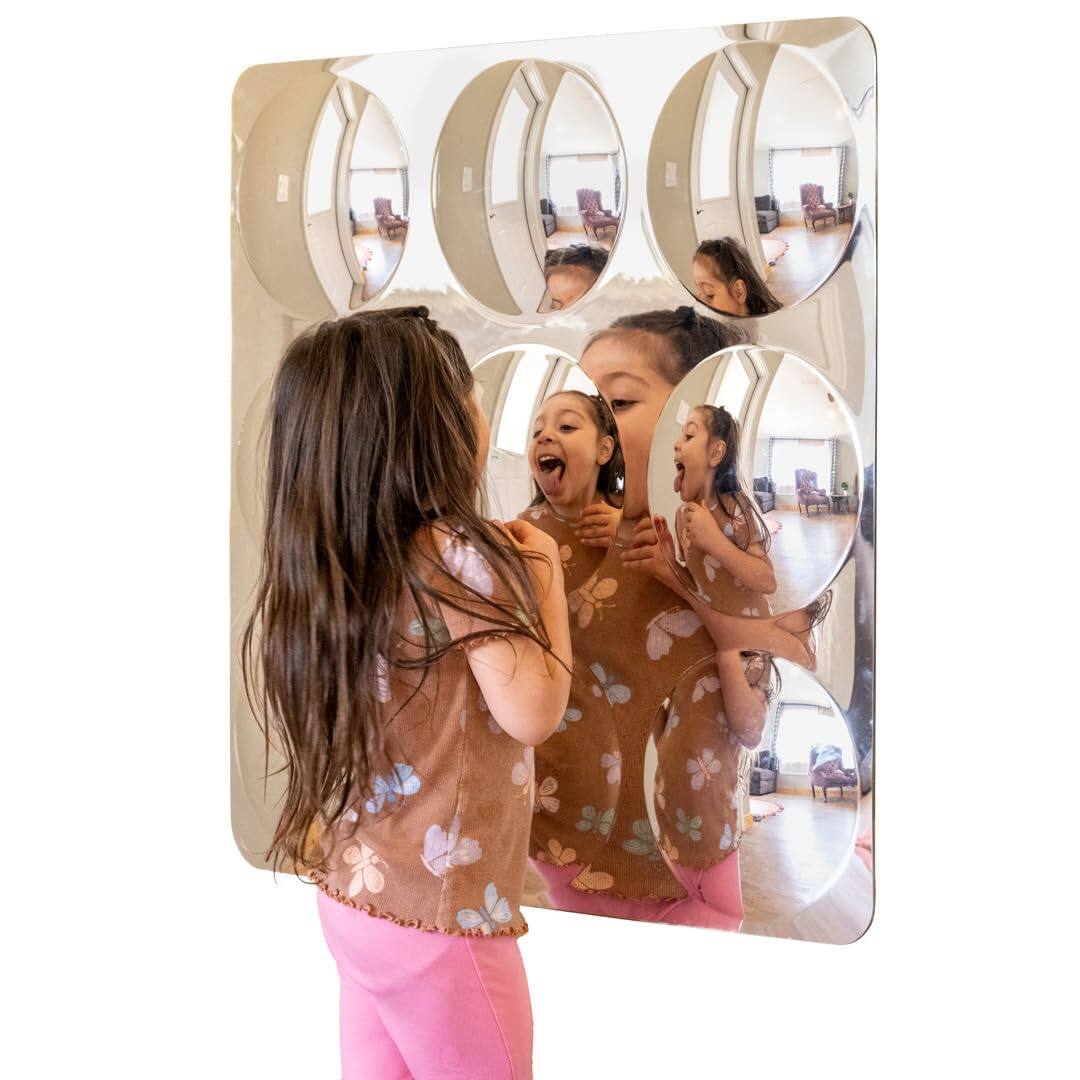 Cedar Assembly - Sensory Wall Mirror 1 Bubble For Ages Easy-to-clean Stimulate Cognitive Development BUBBLE -- This sensory - 9 Bubbles - Giant