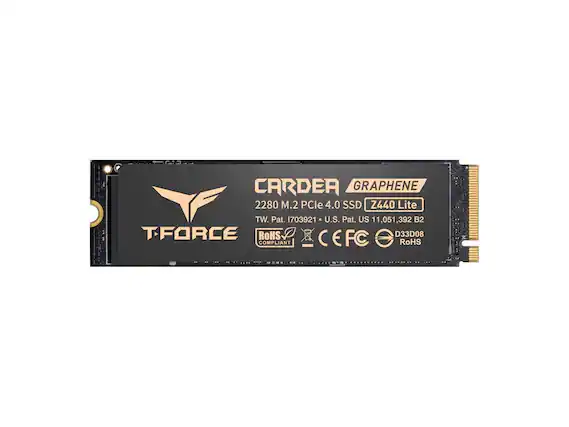 CARDER GRAPHENE
2280 M.2 PCIe 4.0 SSD Z440 Lite
TW. Pat. 1703921 • U.S. Pat. US 11,051,392 B2
T-FORCE
RoHS COMPLIANT
CE FCC
D33D08 RoHS