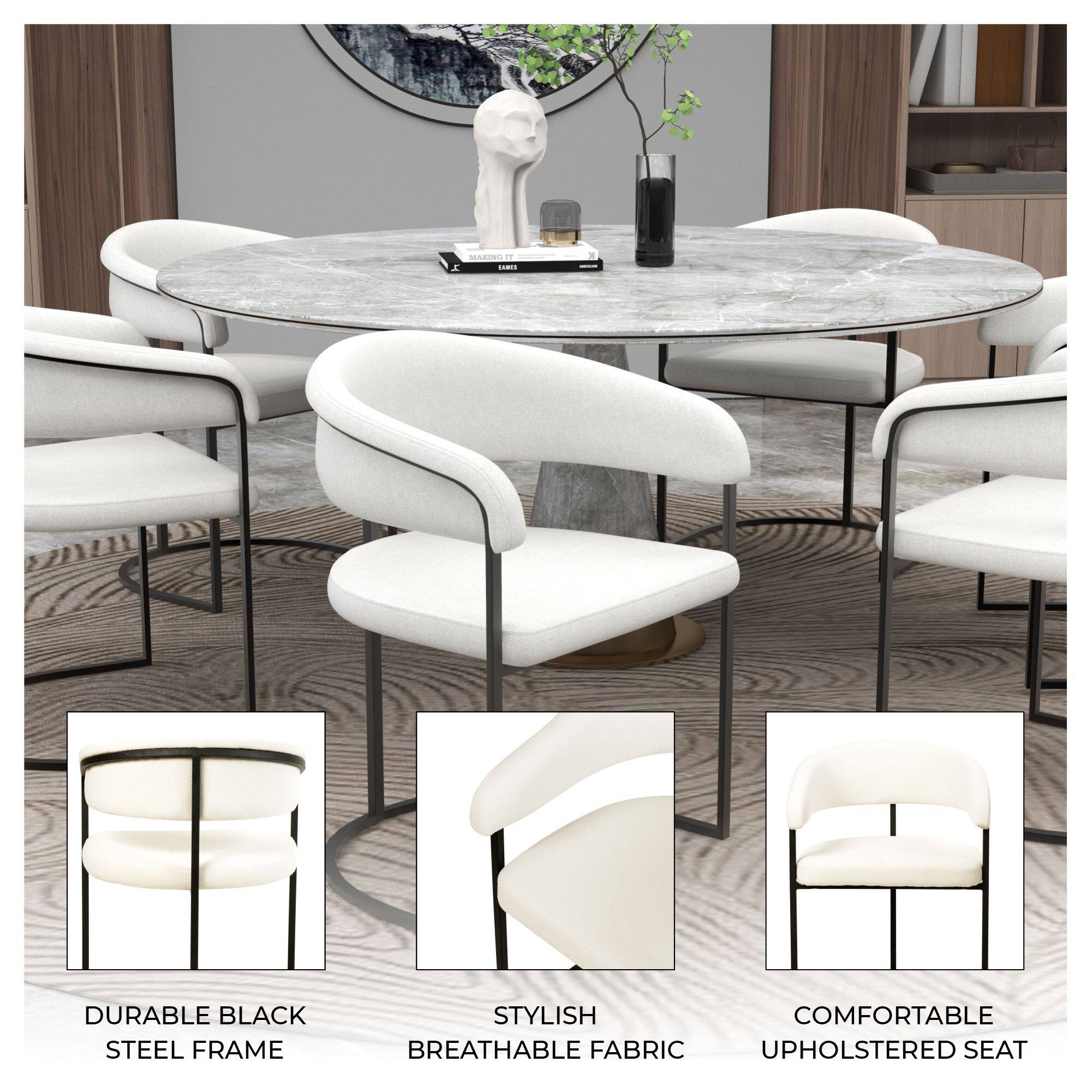 - DURABLE BLACK STEEL FRAME
- STYLISH BREATHABLE FABRIC
- COMFORTABLE UPHOLSTERED SEAT