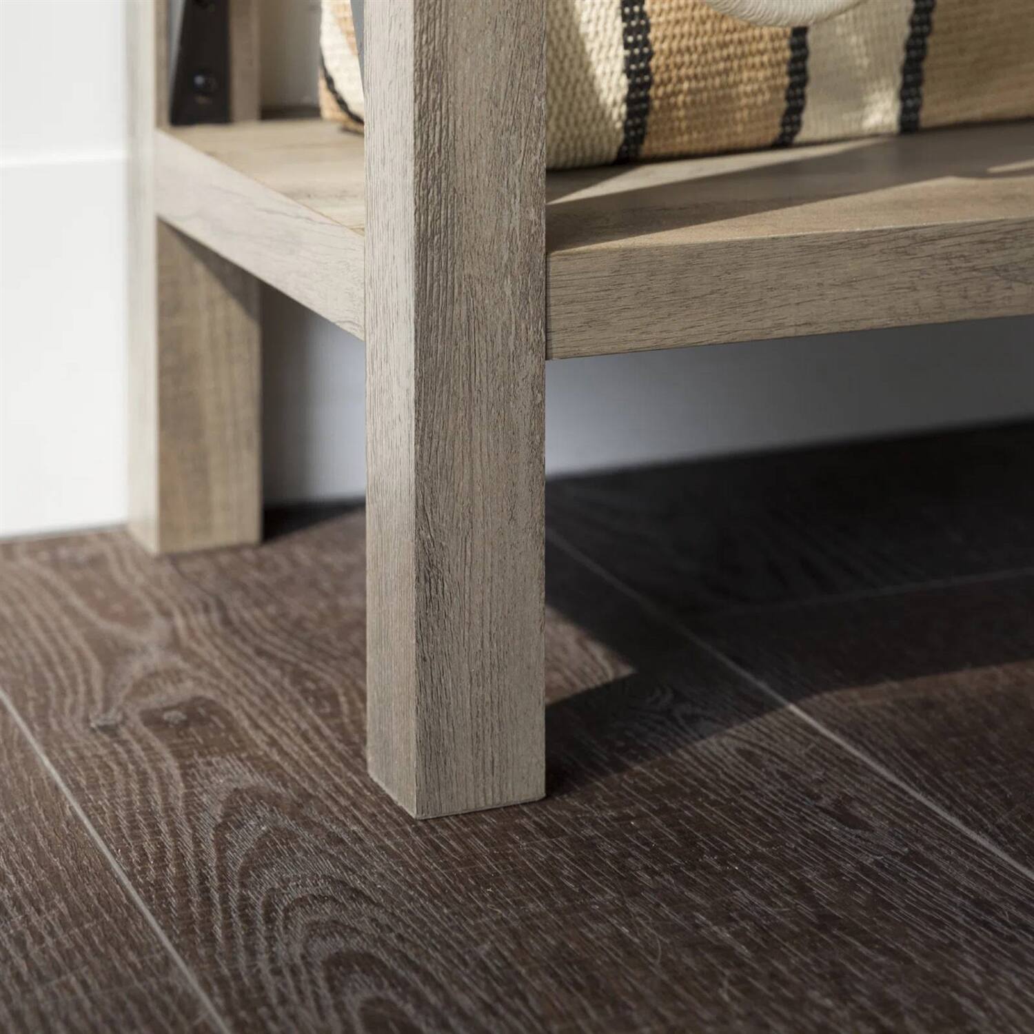 Alt View 1. Hivvago - Industrial Farmhouse Entryway Table / Console Table in Taupe Grey Wood Finish - Taupe , Grey.