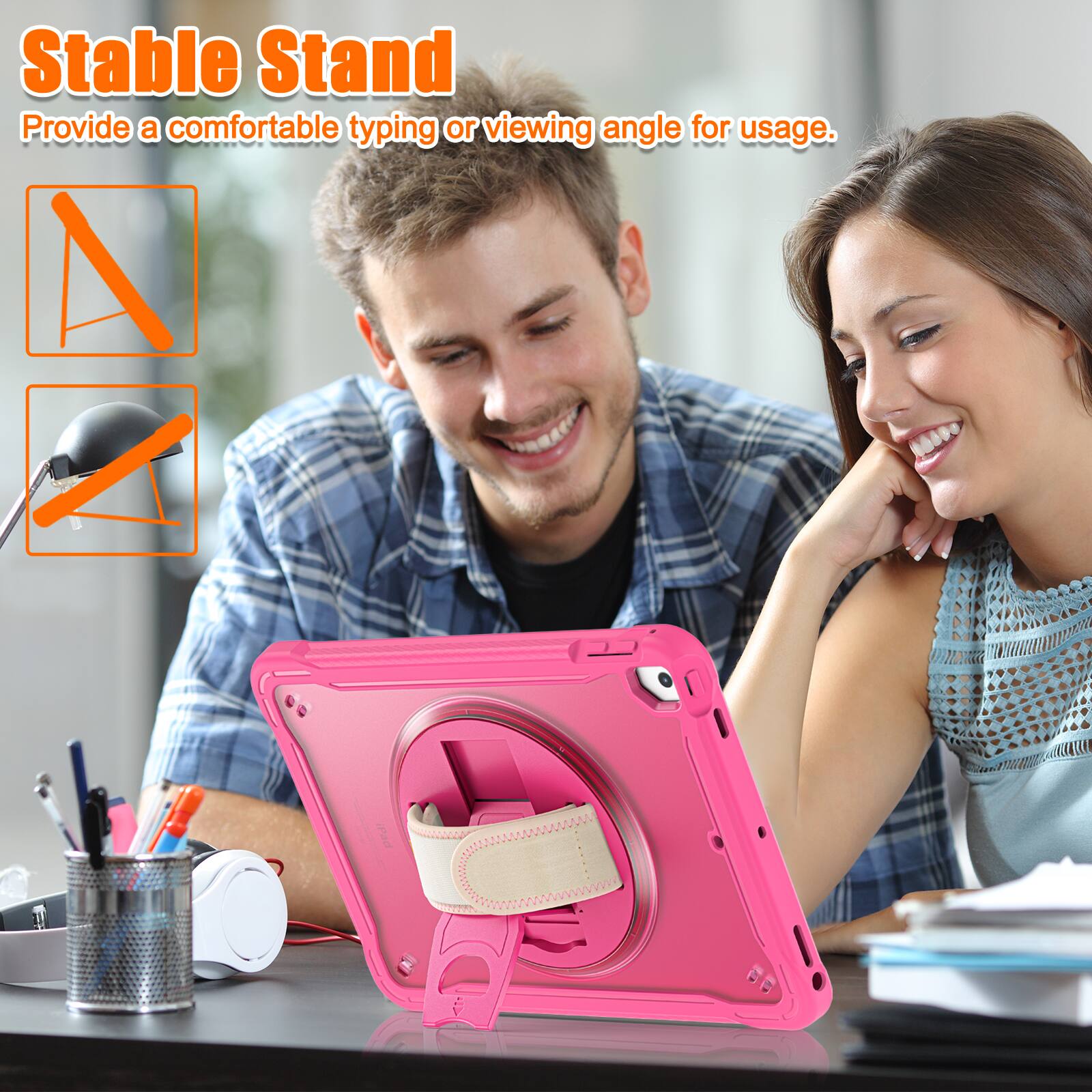 Stable Stand  
Provide a comfortable typing or viewing angle for usage.