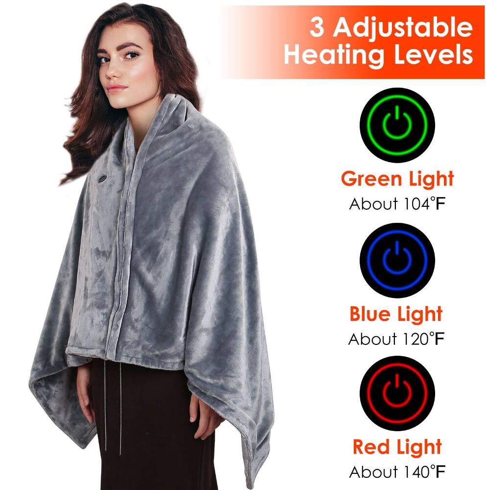3 Adjustable Heating Levels

Green Light About 104°F  
Blue Light About 120°F  
Red Light About 140°F