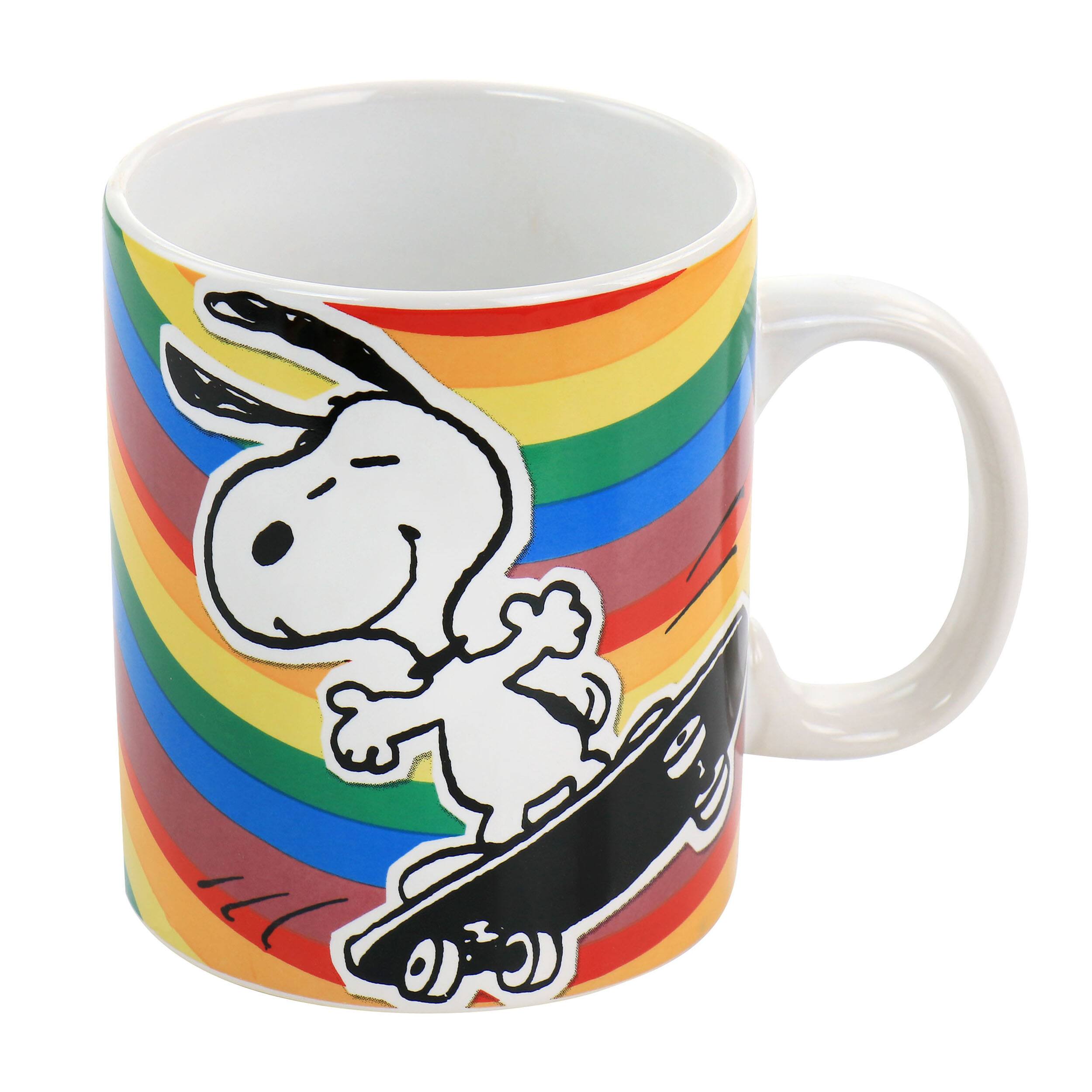 Alt View 2. Gibson - Gibson Peanuts 70th Anniversary 15oz 4 Piece Stoneware Mug Set in Rainbow - Rainbow.