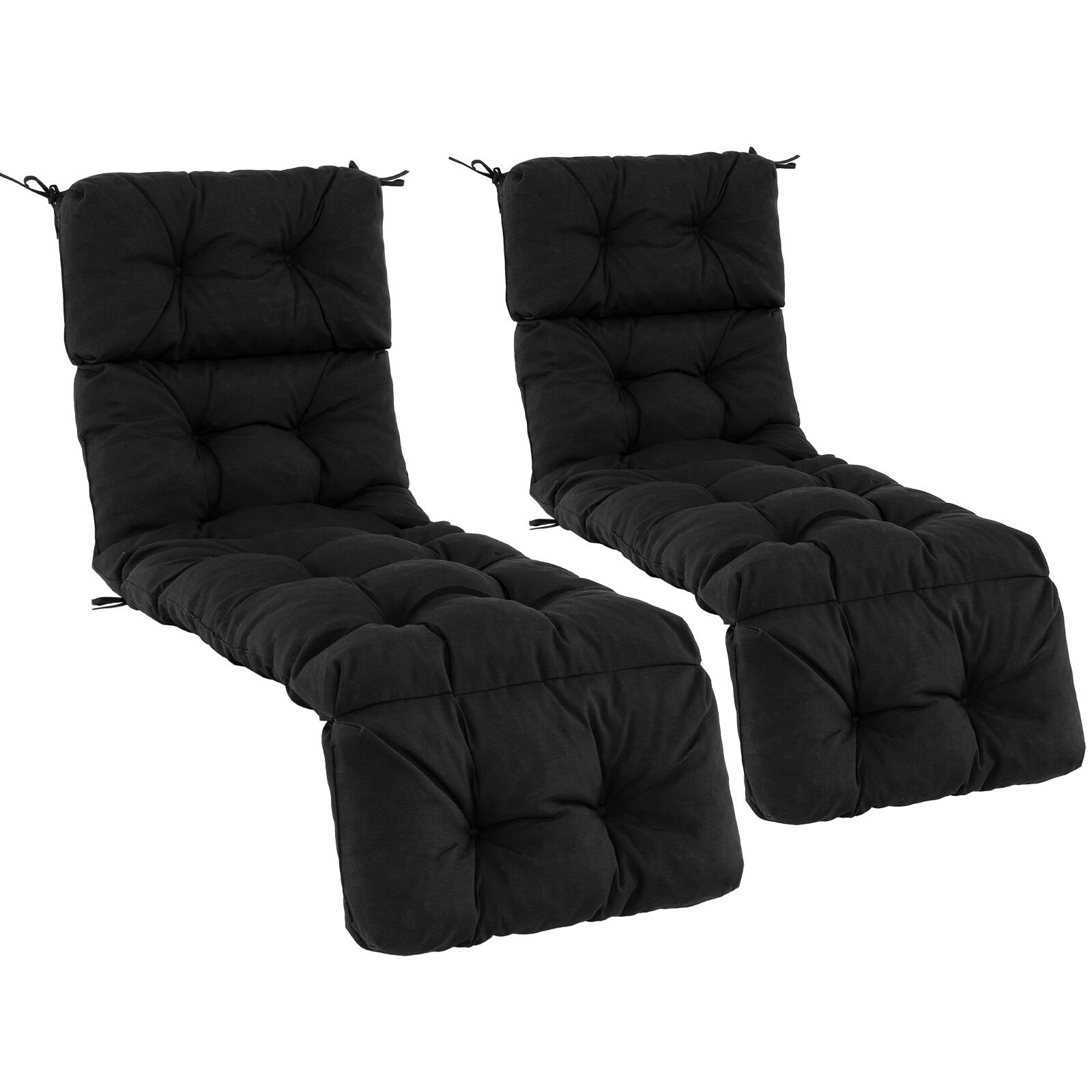 Alt View 5. Gymax - Gymax Set of 4 73'' Lounge Chaise Cushion Padded Recliner Cushion Black - Black.