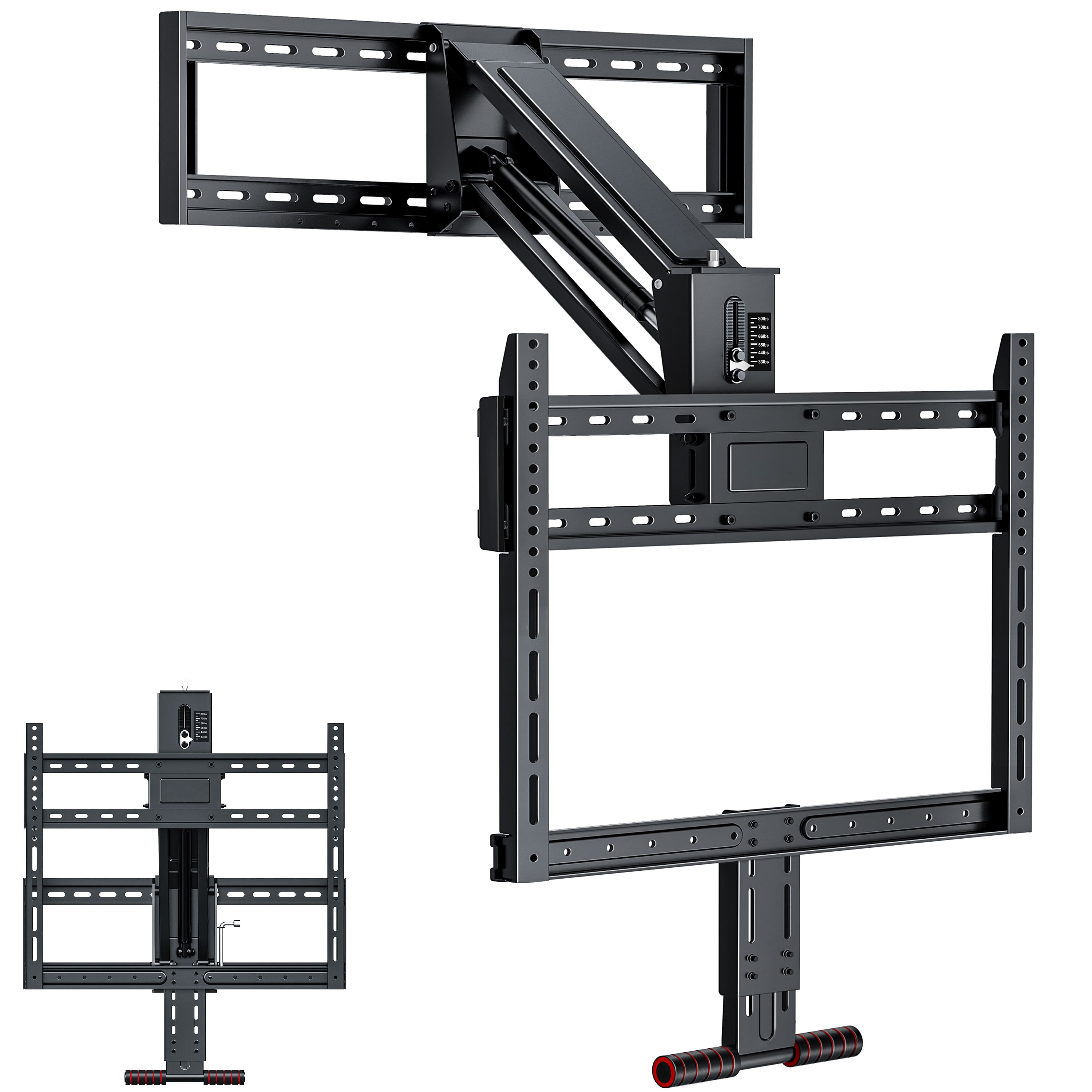 X assembly Fireplace Pull Down TV Mount over Fireplace with Height