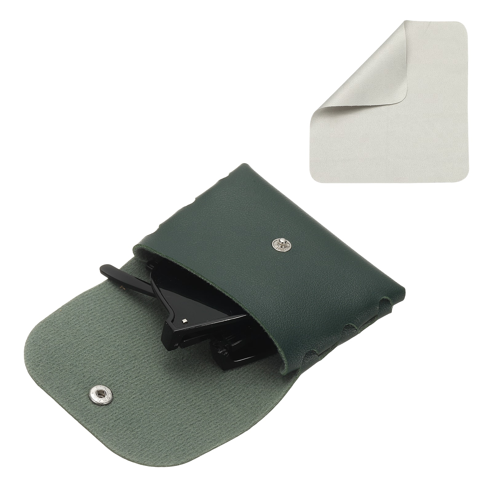 "Unique Bargains - Leather Eyeglass Case 3.7x0.8x2.9"" Button Closure Pouch for Folding Sunglasses - Green" price history on PriceWatchPro