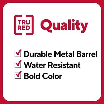 TRU RED  
Quality  
- Durable Metal Barrel  
- Water Resistant  
- Bold Color
