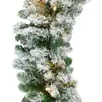Front. Best Choice Products - Best Choice Products 9ft Pre-Lit Flocked Christmas Garland w/ 50 LED Lights - Green/Flocked - Battery.