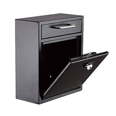Alt View 7. AdirOffice - AdirOffice Steel Combination Locking Wall Mounted Interoffice Drop Box Mailbox, Medium, Black (631-05-BLK-KCPK) - Black.
