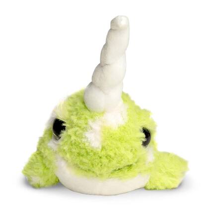 Front. Kellytoy - Cute & Cuddly Narwhal 6 Inch Plush | Light Green - Green.