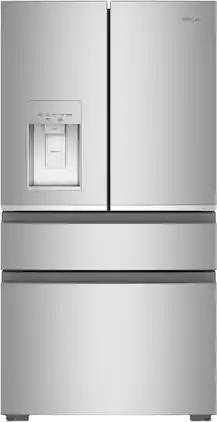 Whirlpool - 36-inch TRUE Counter Depth 4-Door French Door Refrigerator with Nugget Ice - 22 cu. ft - Fingerprint-Resistant Stainless Finish