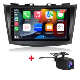 Junsun - Backup Camera Android15 carplay 4+64G 8 Core 9" Car Stereo Radio For Suzuki Swift 2011-2017 GPS Navi RDS WIFI DSP SWC BT - Black