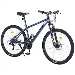 Anysun - 27.5 Inch Wheels 21 Speed Mountain Bike, for Men Women Boys and Girls, Front Suspension,Aluminum Alloy Frame - Blue