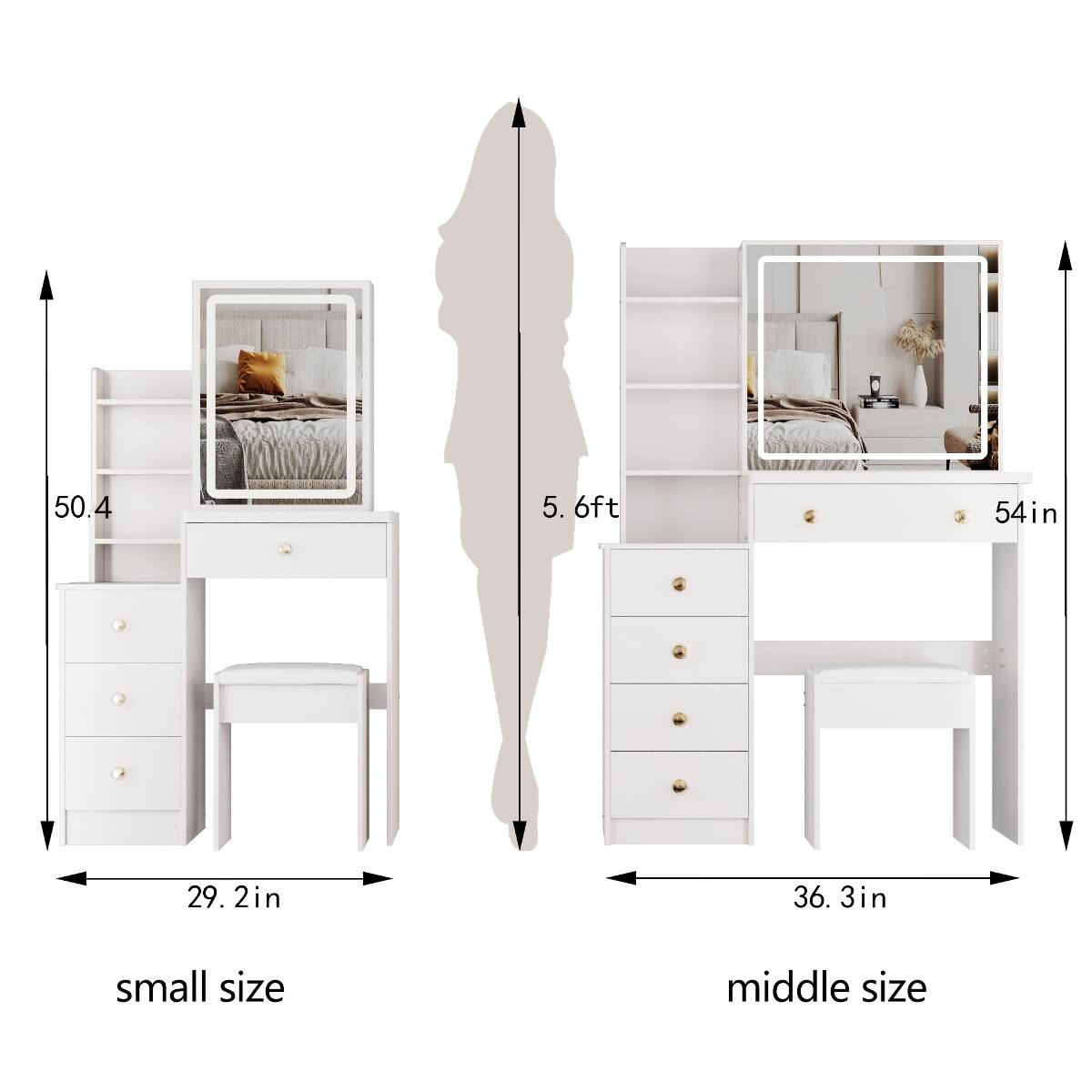 50.4  
5. 6ft  
54in  
29. 2in  
36. 3in  
small size  
middle size