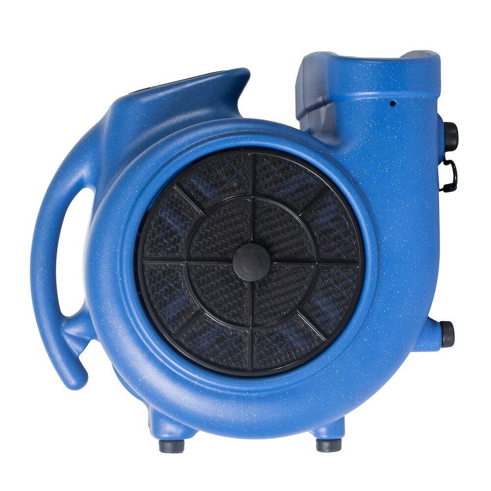 Left. XPOWER - 3/4 HP 3200 CFM 3 Speed, Floor Fan, Dryer, Blower with Timer and Filter Kit - Blue.
