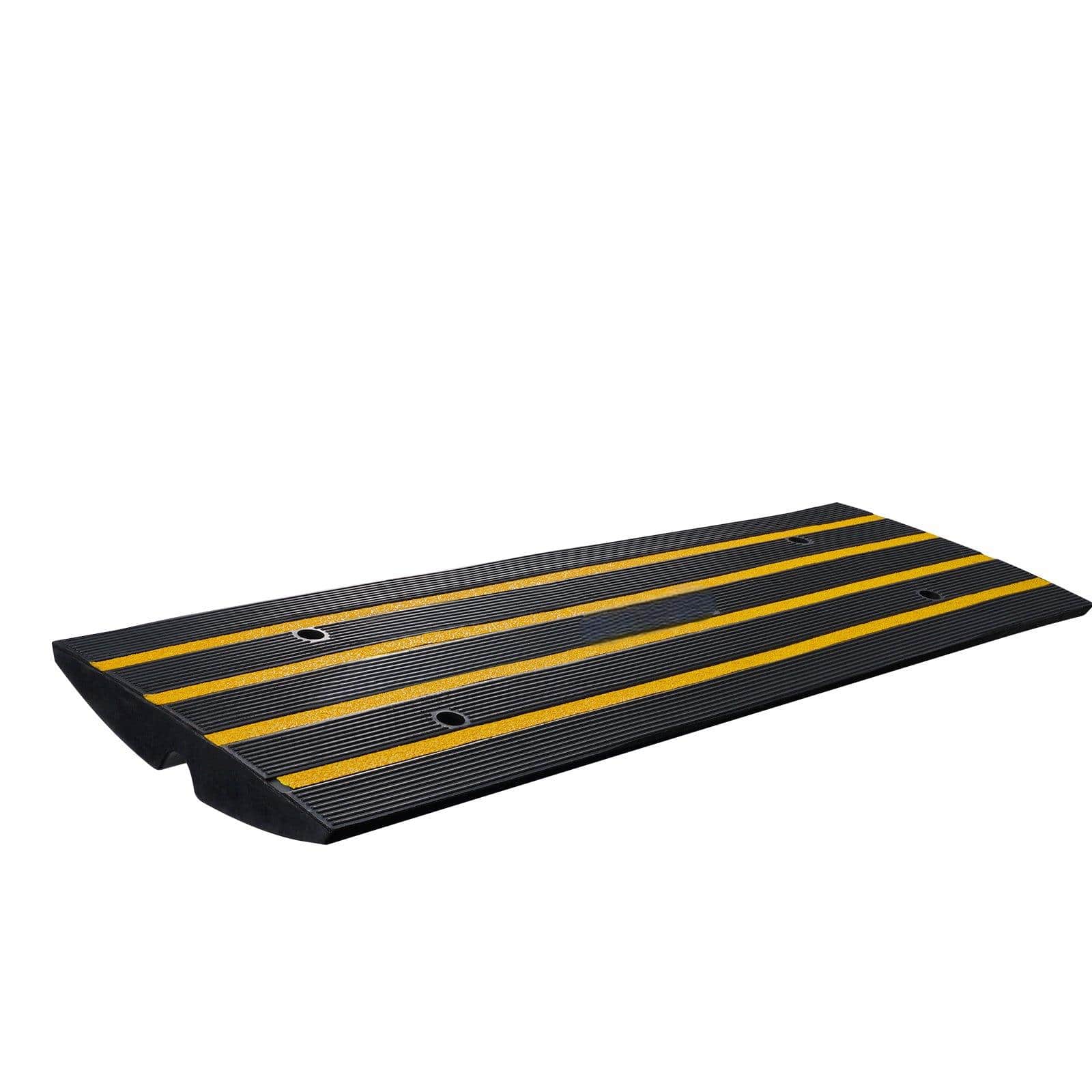 Glintex - Rubber Curb Ramp,Driveway, 2.6" Rise,Cable Channel, 33,069 lbs Capacity Heavy Duty Threshold Ramp for Cars,Wheelchairs - Natural