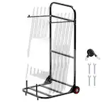 Front. VEVOR - Folding Chair Rack, 100 LBS Capacity, Chair Cart for Hanging 10 Chairs, Multi-Function Metal Chair Storage Dolly - Black.