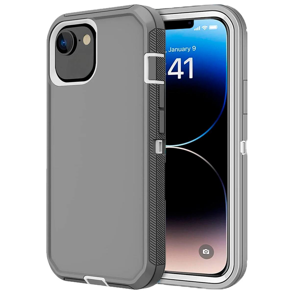 Entronix - Heavy Duty iPhone 16E Case - Triple-Layer Protection for Ultimate Safety - Gray