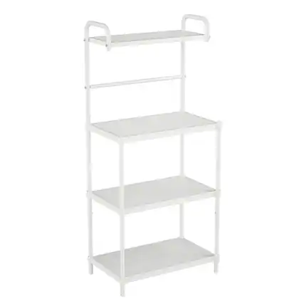 Front. Kadyn - 4-Tier Kitchen Storage Baker Microwave Oven Rack Shelves-White, Storage Rack Microwave Oven Stand for Spices, Pots - White.