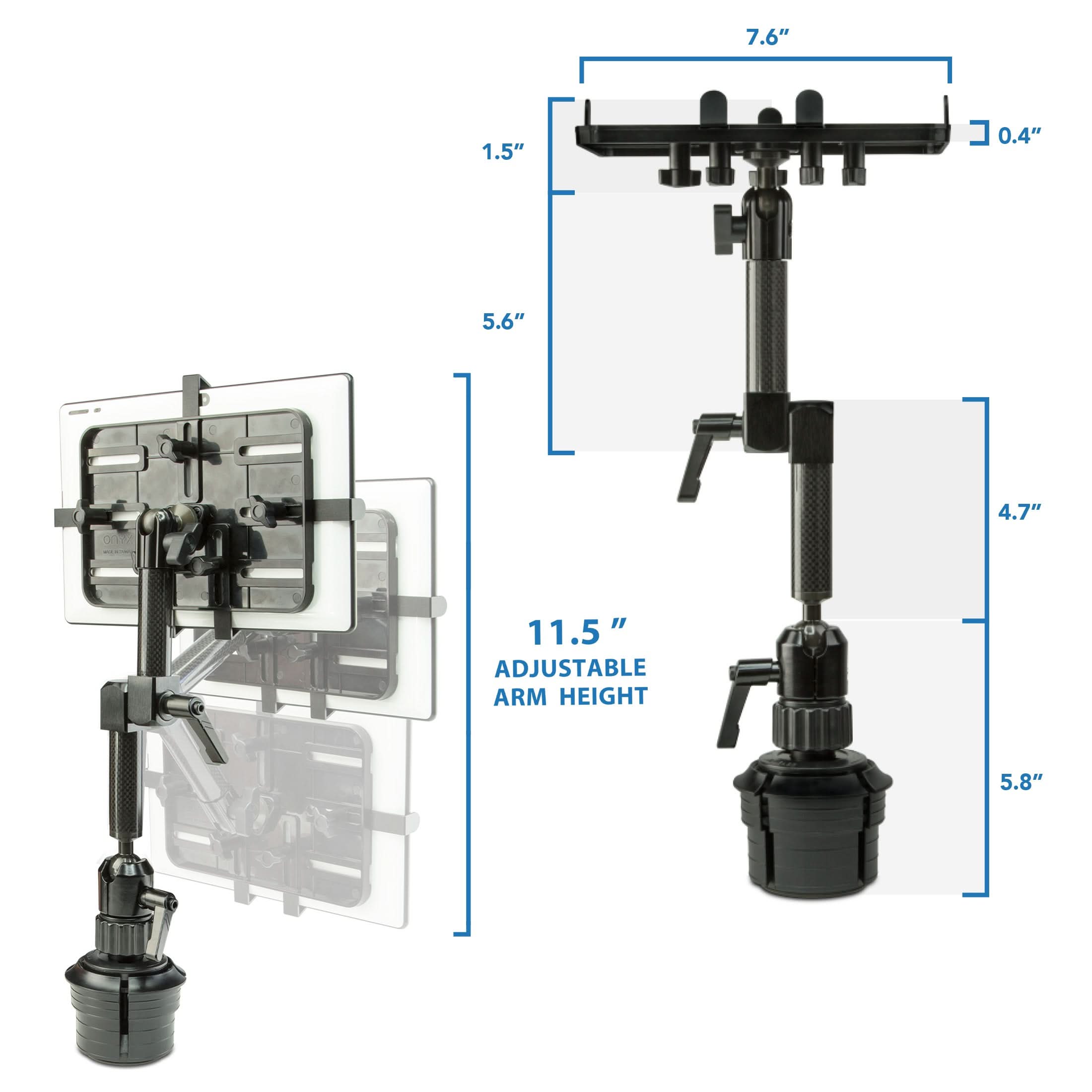 7.6" 1.5" 0.4" 5.6" 4.7" 11.5" ADJUSTABLE ARM HEIGHT 5.8"