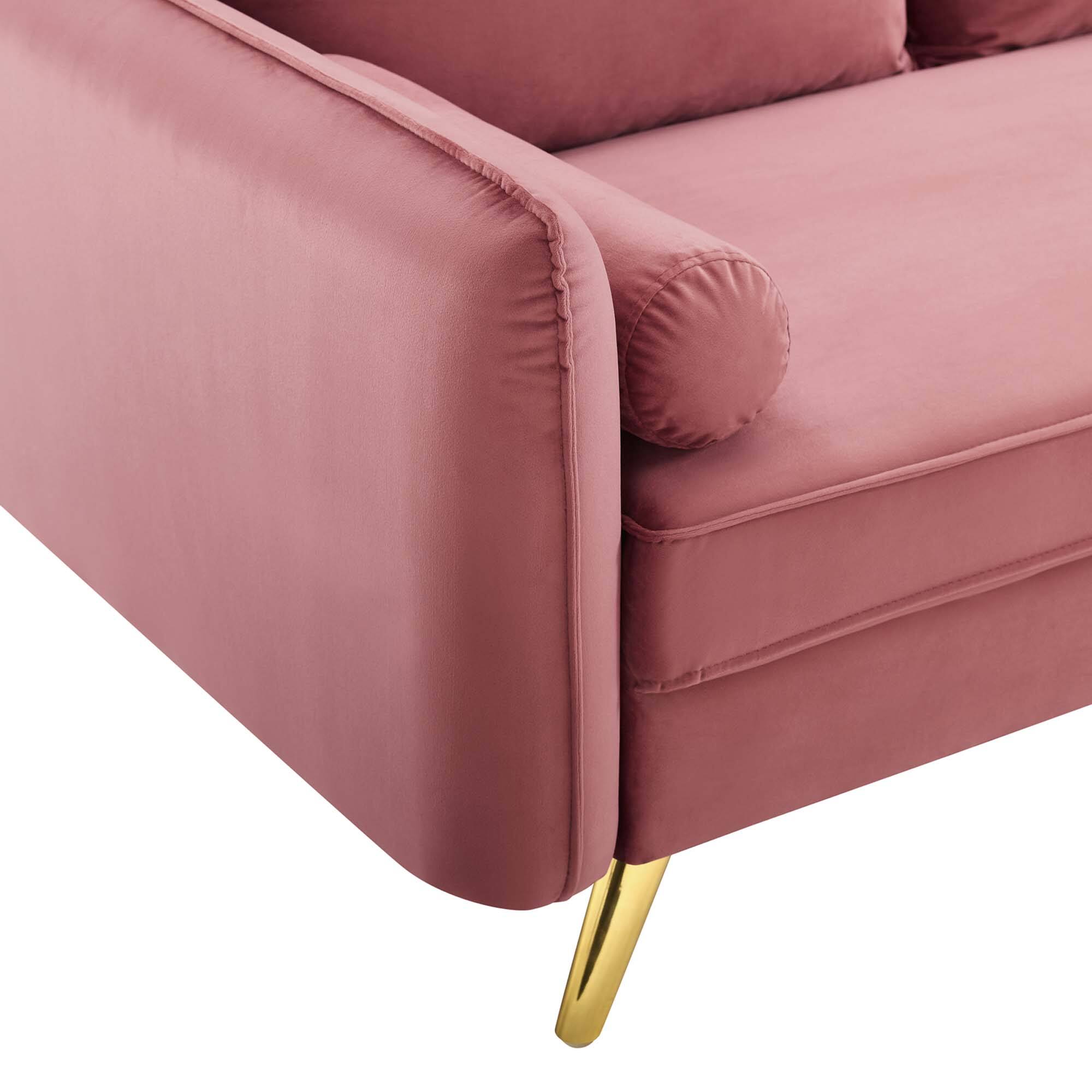 Alt View 5. Modway - Revive Performance Velvet Sofa by Modway - Dusty Rose.