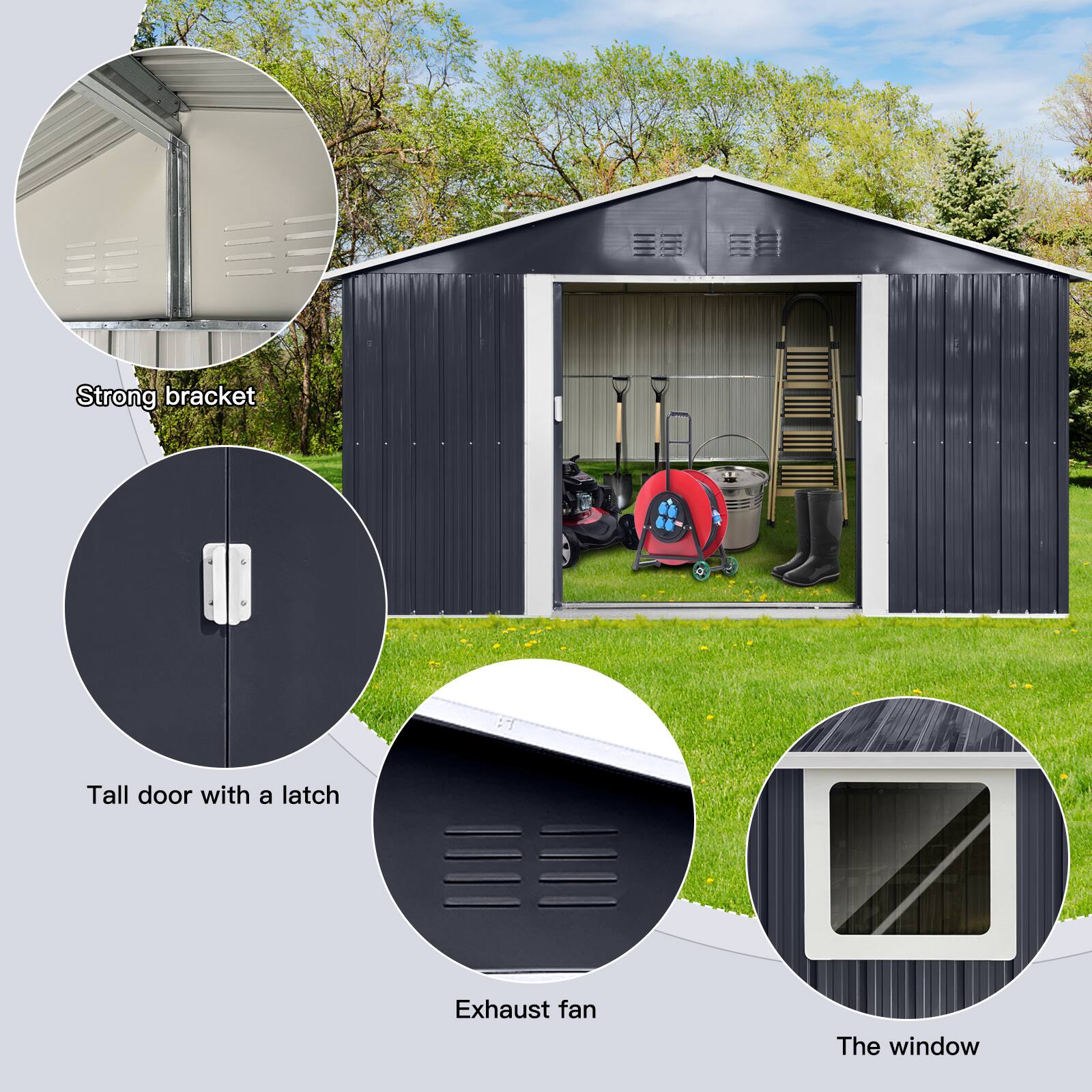 - Strong bracket
- Tall door with a latch
- Exhaust fan
- The window