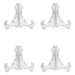Unique Bargains - 4pcs Acrylic Easels Plate Stands 1.65 Inch Folding Display Stands Holder for Frames Pictures Magazines - Clear