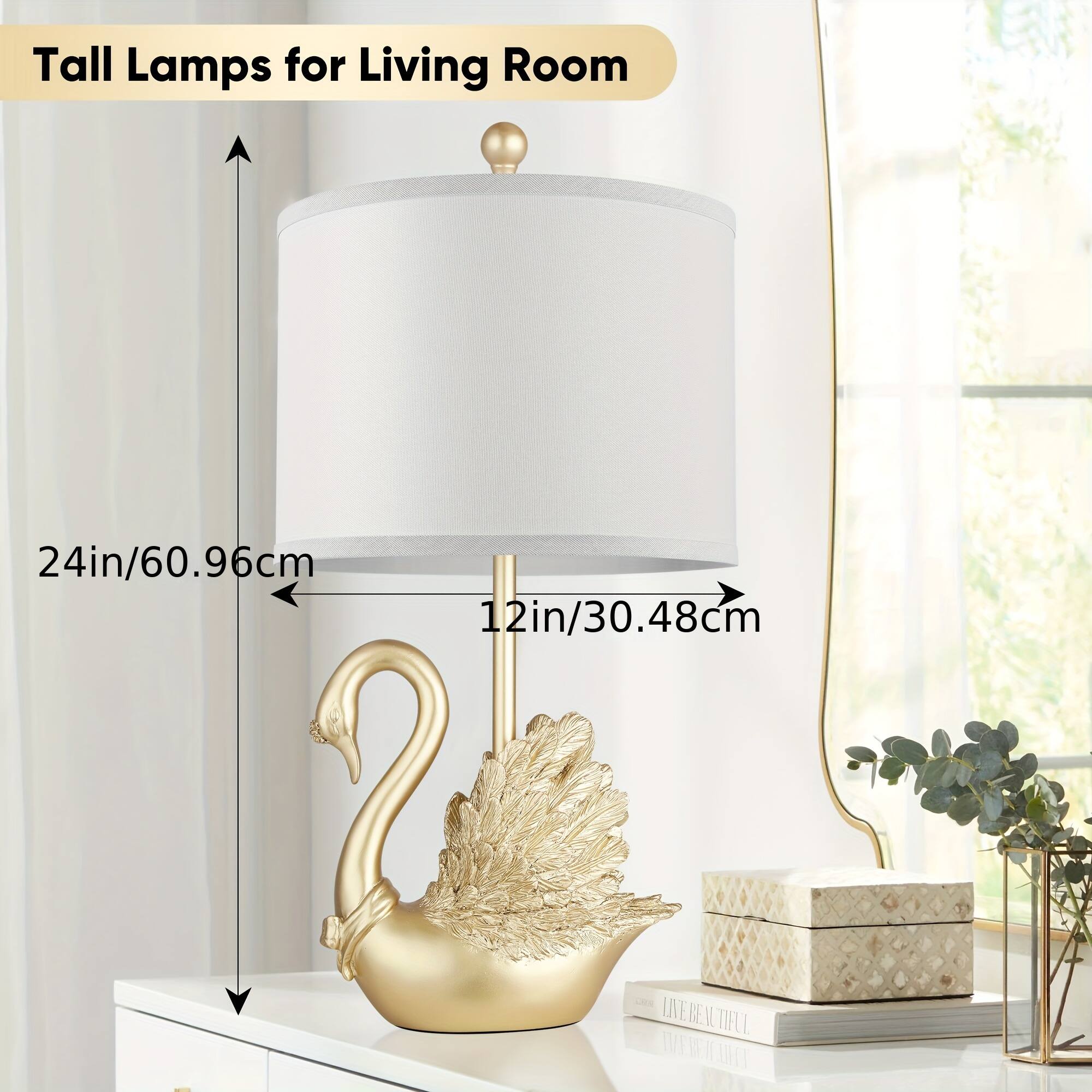 Tall Lamps for Living Room  
24in/60.96cm  
12in/30.48cm