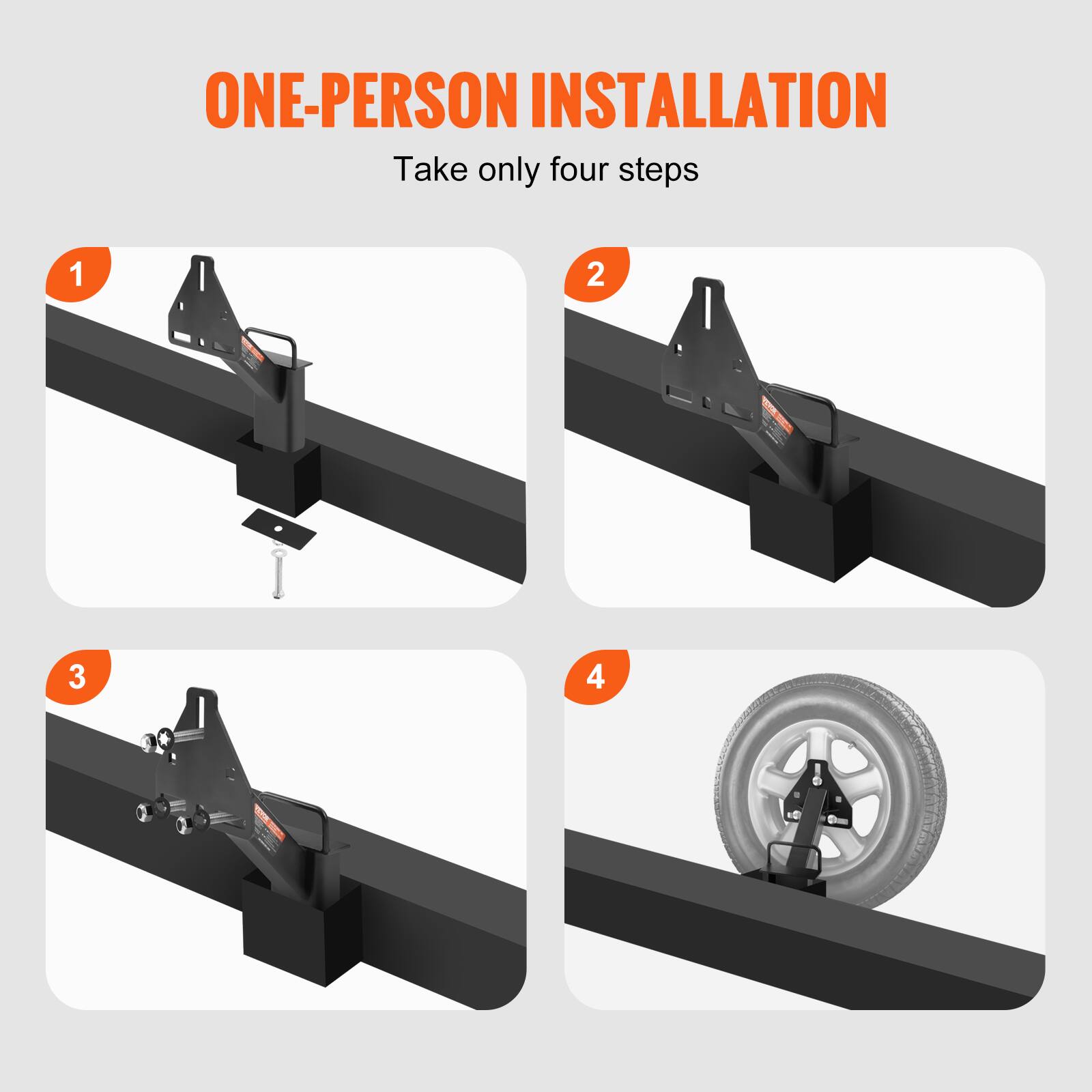 ONE-PERSON INSTALLATION  
Take only four steps  

1  
2  
3  
4