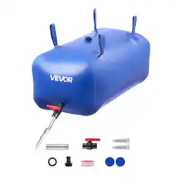 VEVOR - Water Storage Bladder 30 Gallon Large Capacity Water Bag, Portable & Collapsible Soft Waters Container, Leakproof - Blue