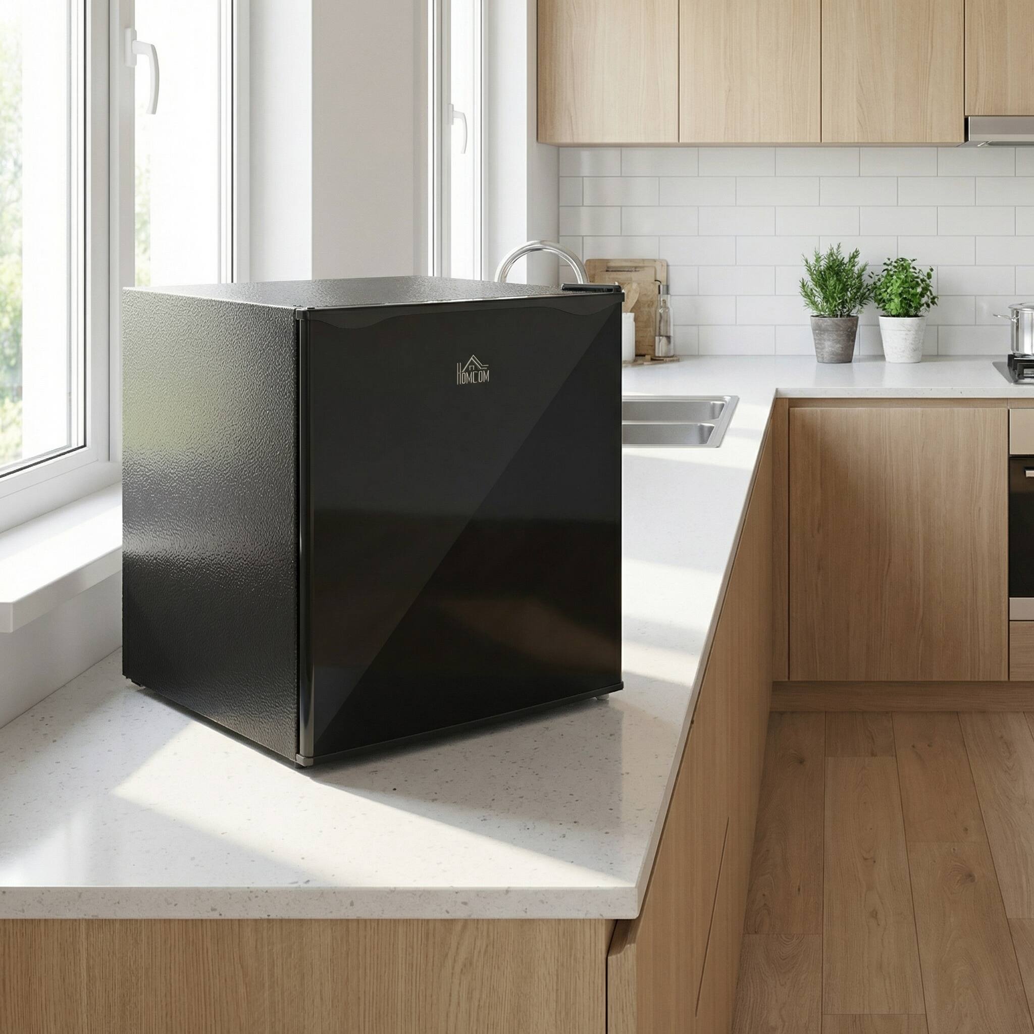Back. Forest'nSky - 1.1 Cu.Ft Countertop Mini Freezer - Compact Upright Design, Removable Shelves & Reversible Door, Black - Black.
