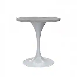 LeisureMod - Verve 27 Inch Round Dining Table with Laminated Top and Base, Modern Small Kitchen Bistro Accent Table - White