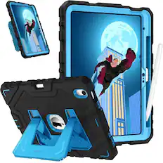 Front. Kitcheniva - Shockproof Kids Friendly Case For iPad A16 11th Gen 11 Inch 2025 And iPad 10th 10.9 Inch Black Blue - Black.