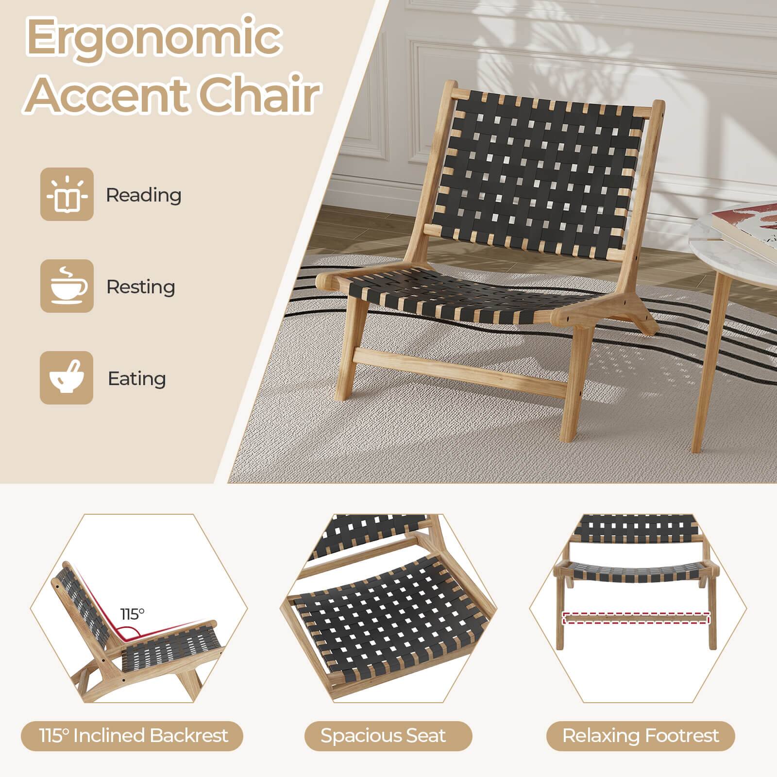 Ergonomic Accent Chair

Reading  
Resting  
Eating  

115° Inclined Backrest  
Spacious Seat  
Relaxing Footrest
