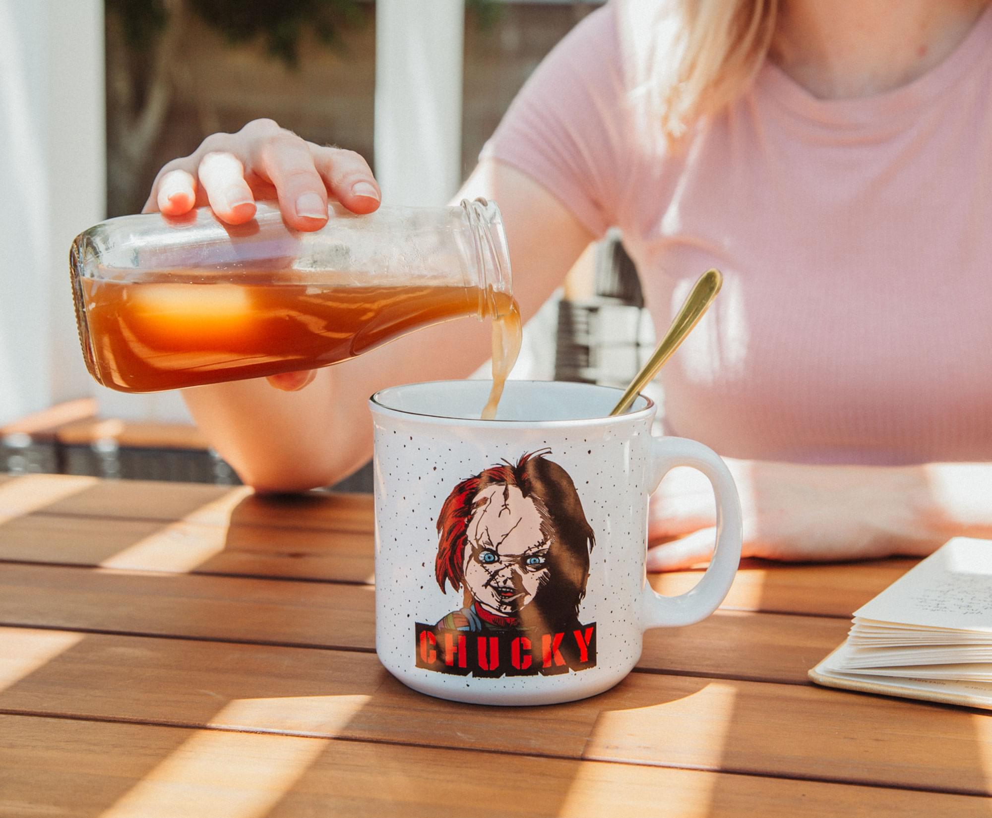 Alt View 3. Silver Buffalo - Child's Play Chucky Ceramic Camper Mug | Holds 20 Ounces - Red.