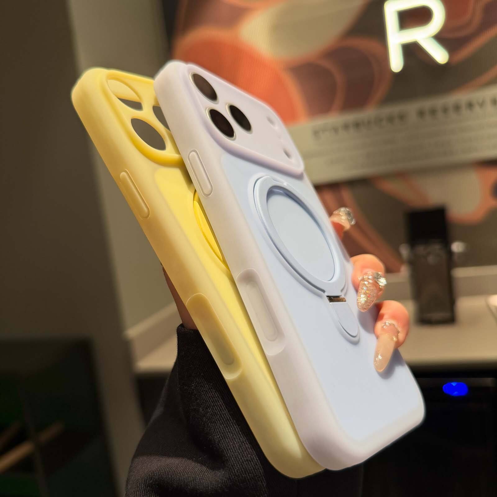 Alt View 3. UUCOVER - Magnetic Ring Kickstand Case for Apple iPhone 17 Pro Compatible with MagSafe, Raised Edge Protection Matte Phone Cover - Skyblue.