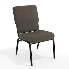 Emma + Oliver - 20.5 in. Molded Foam Church Chair - Fossil Fabric/Black Frame