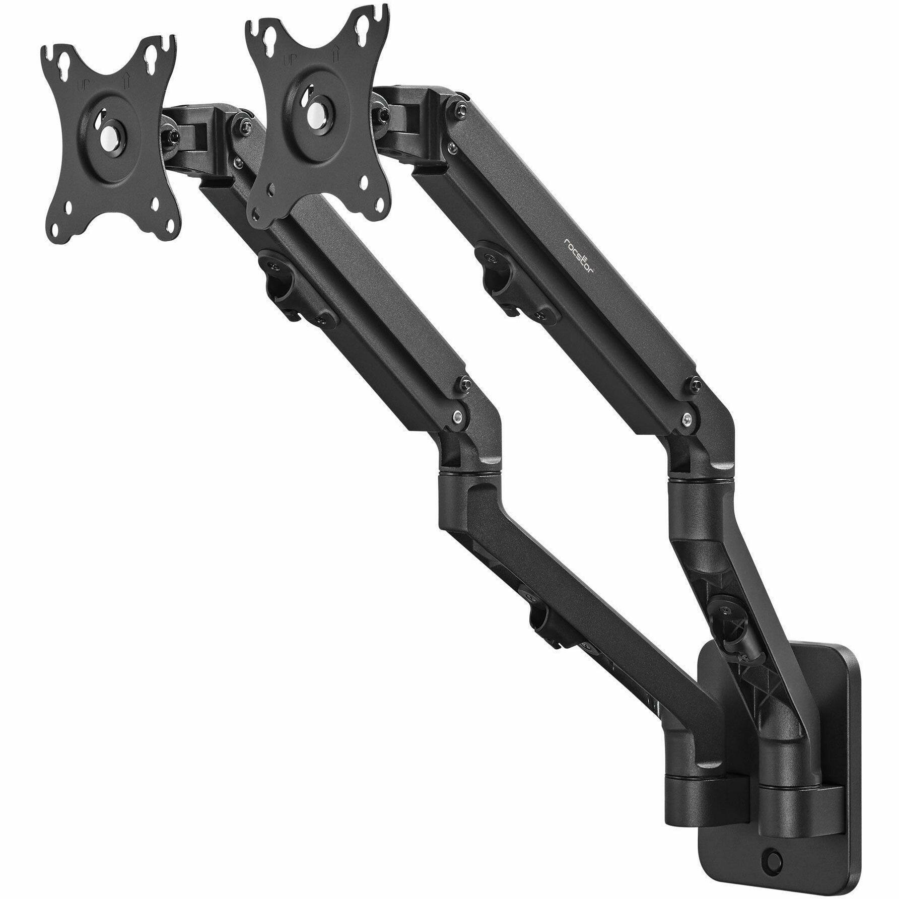 Alt View 2. Rocstor - Rocstor ErgoReach Mounting Arm for Monitor, Display - Black - Landscape/Portrait - 2 Display(s) Supported - 17" to 27" - Black.