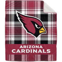Pegasus - Arizona Cardinals 50" x 60" Plaid Flannel Sherpa Plush Blanket - Multicolor
