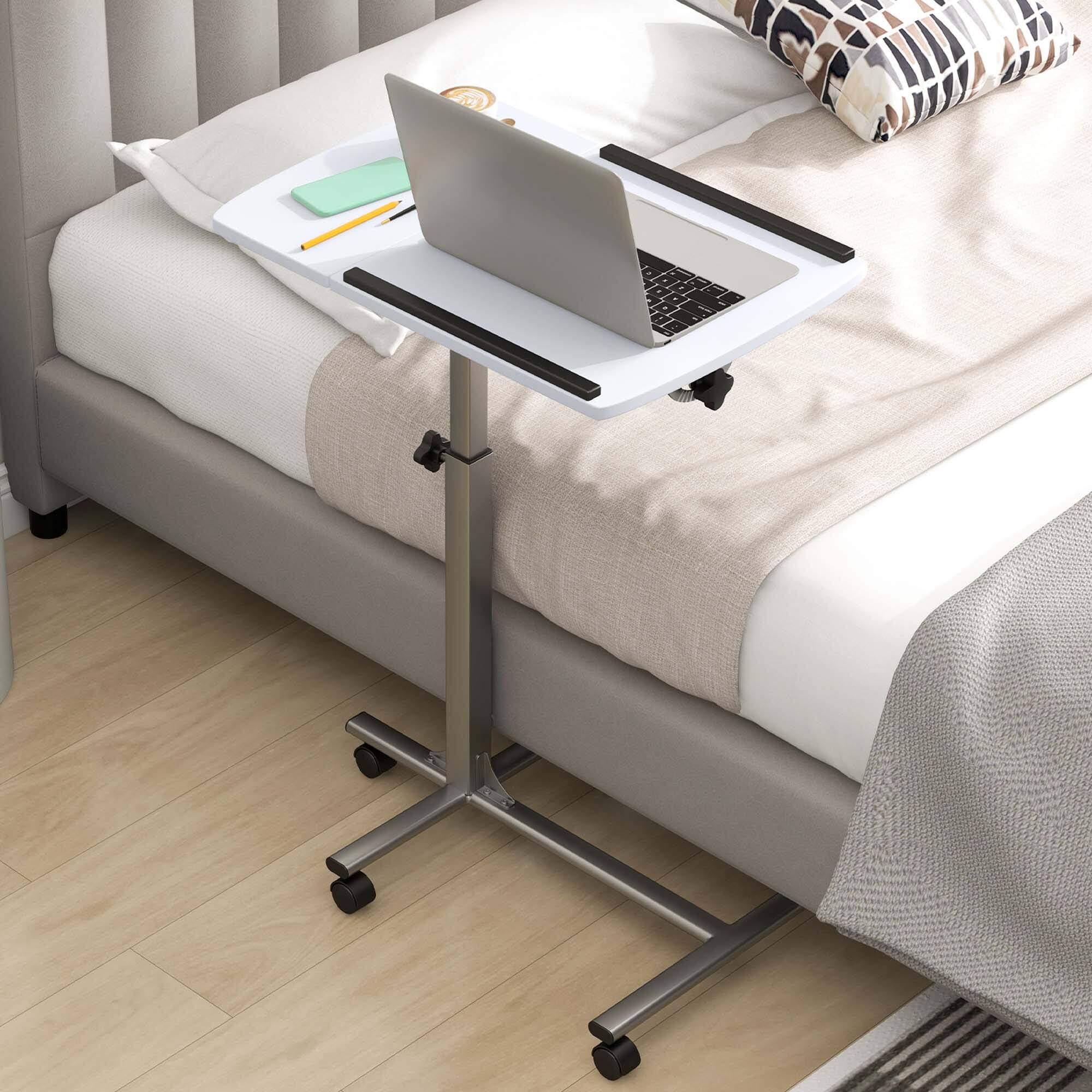 Angle. Costway - Height Adjustable Mobile Standing Desk - White.