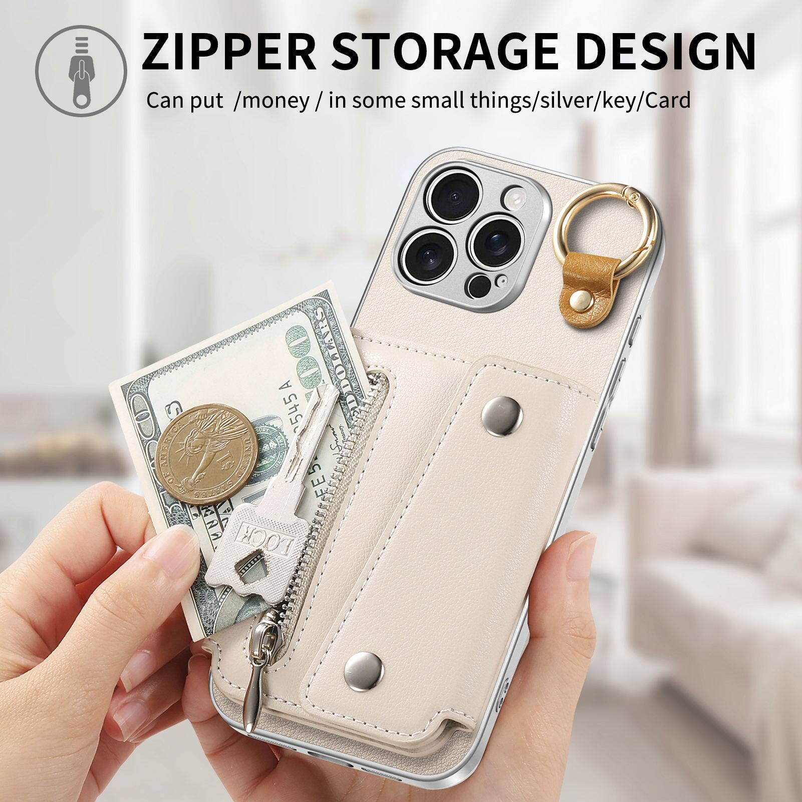 ZIPPER STORAGE DESIGN  
Can put /money/ in some small things/silver/key/Card