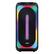 Front. QFX - Bluetooth Rechargeable Speaker with LED lights - Black.