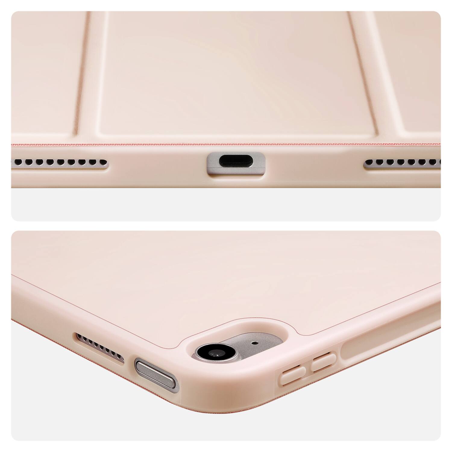 Back. Vena - For Apple iPad A16 Case, iPad A16 10th/11th Generation Case, Trifold Stand, Slim Protective for iPad A16 10.9" Pink - Pink.