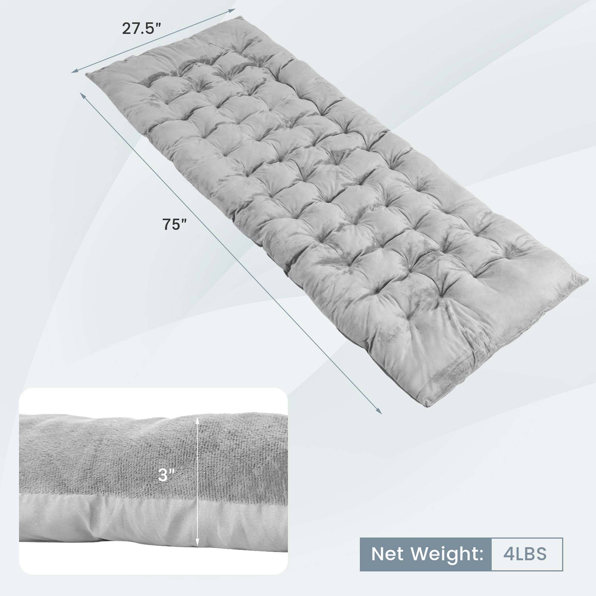 27.5" x 75" x 3"  
Net Weight: 4LBS